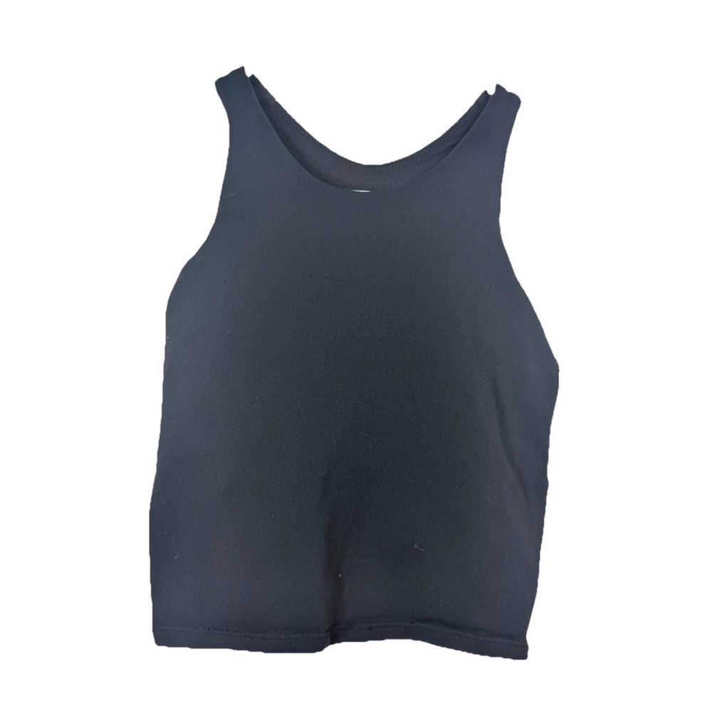 Athleta‎ Girl Black Racerback Cropped Tank Top XL 14 Athletic Activewear Yoga